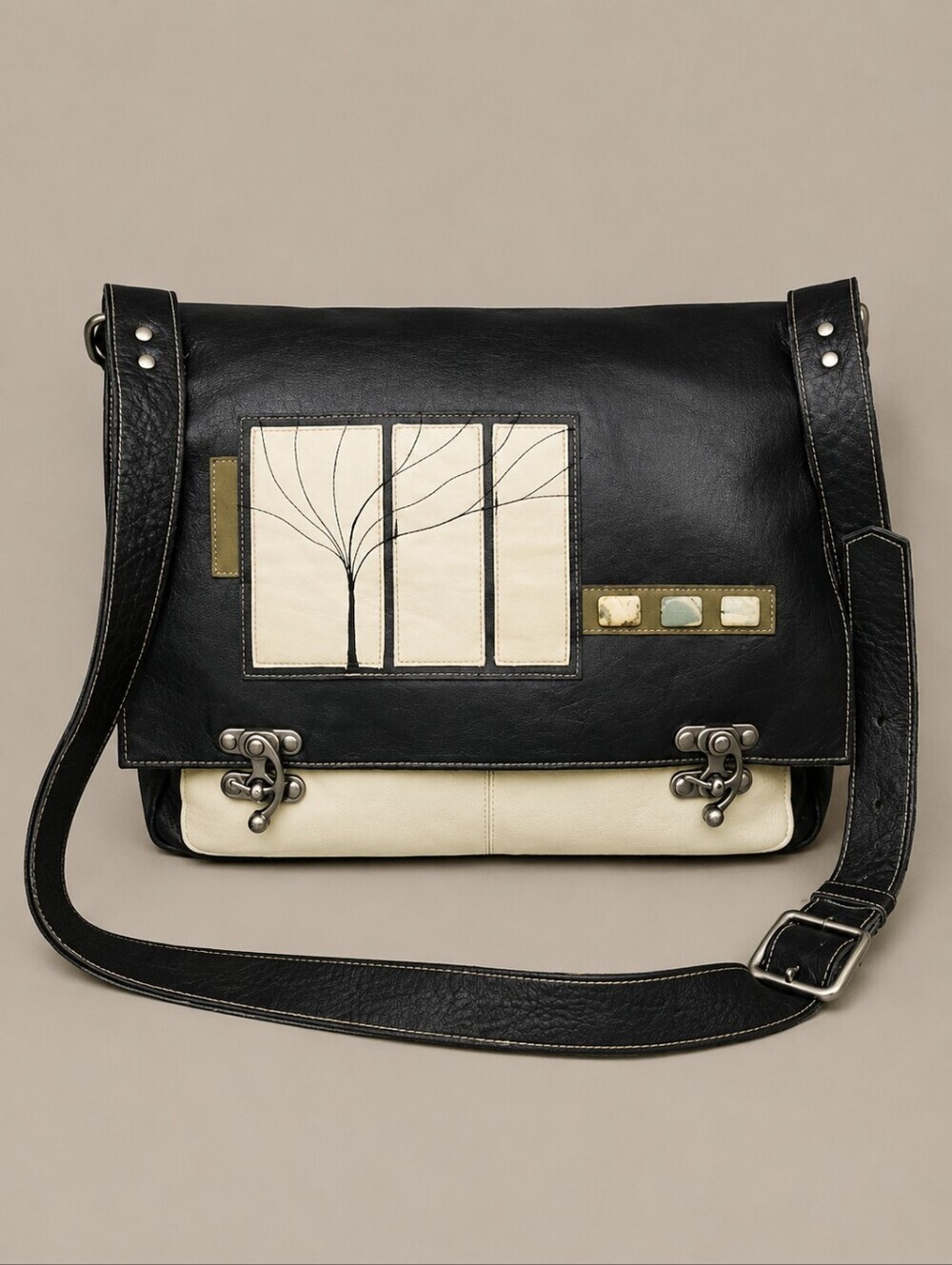 NATALIE & KELLIE NORTH Artisan Handcrafted Leather Laptop Messenger Bag